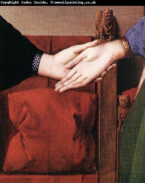 EYCK, Jan van Portrait of Giovanni Arnolfini and his Wife (detail) sdfs